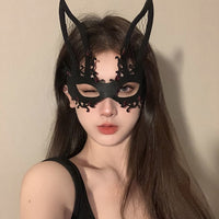 Black Floral Masquerade Mask for Parties and Events
