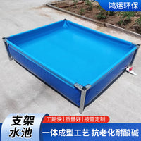 Portable Round Folding Fish Pond with Support Frame for Outdoor Aquaculture