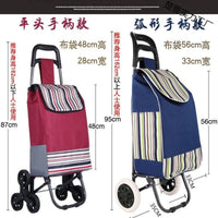 Foldable Stair Climbing Shopping Cart with Bag, Portable Hand Truck for Groceries and Luggage