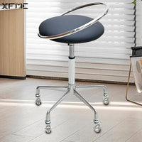 Salon Stylist Stool with Backrest, Swivel, Adjustable Height, and Smooth-Gliding Wheels