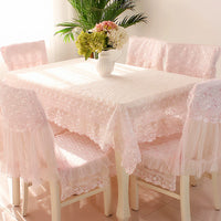 Elegant Lace Tablecloth and Chair Cover Set for Dining Tables