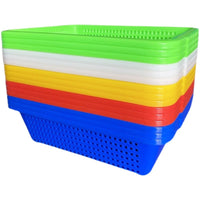 Thickened Rectangular Plastic Drain Basket for Kitchen, BBQ, and Storage