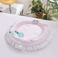 Pet Cooling Mat for Cats and Small Dogs, Round Washable Summer Sleeping Pad for Kennels and Cages