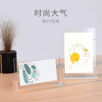 Acrylic Photo Frame Clear Crystal Display Stand for Postcards and Pictures