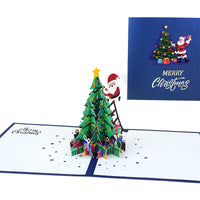 3D Pop-Up Christmas Tree Greeting Cards Laser Engraved Creative Holiday Cards