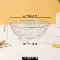 Stainless Steel Mesh Strainer Basket for Kitchen, Large Hole or Fine Mesh Colander for Washing Vegetables and Fruits