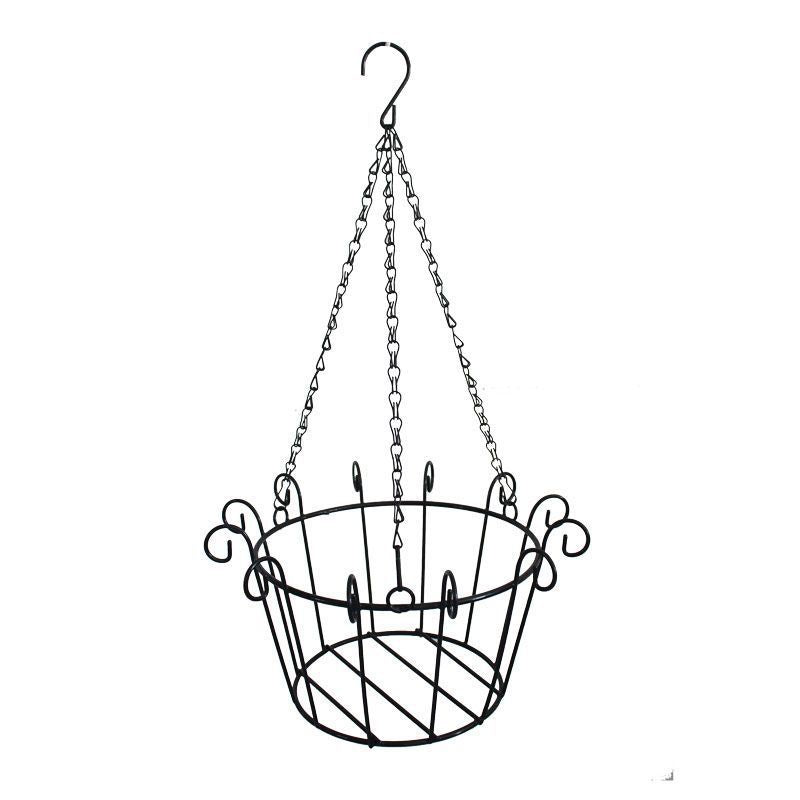 Wall-Mounted Iron Hanging Planter Basket for Balcony Garden