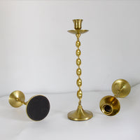 Vintage Iron Candlestick Holder, Retro Bronze/Black Taper Candle Stand for Home Decor