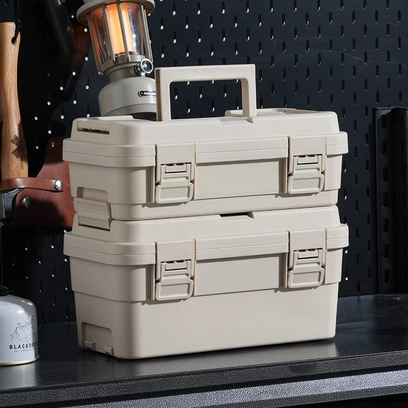 Portable Outdoor Camping Storage Box with Dividers for Tools and Gear