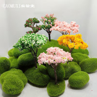 Miniature Simulation Cherry Blossom Tree Micro Landscape Ornaments Sand Table Garden DIY Material Decor