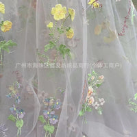 2026 New Spring/Summer Embroidered Mesh Fabric for Children's Dresses with Butterfly Pattern