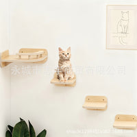 Wall-Mounted Wooden Cat Climbing Shelf Set for Play and Jumping