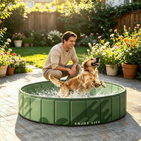 Foldable Pet Swimming Pool & Bath Tub for Dogs and Cats, Portable Non-Inflatable Pet Bathing Pool