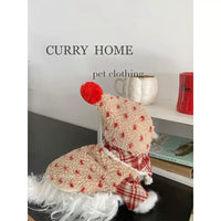Pet Dog Winter Vest Christmas New Year Lambswool Thick Warm Festive Coat for Small Dogs