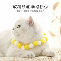 Pet Cat Collar with Bell, Adjustable Hand-Woven Decorative Necklace for Small Dogs and Cats