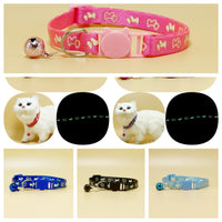 Adjustable Luminous Pet Collar with Bell and Safety Buckle for Cats and Small Dogs