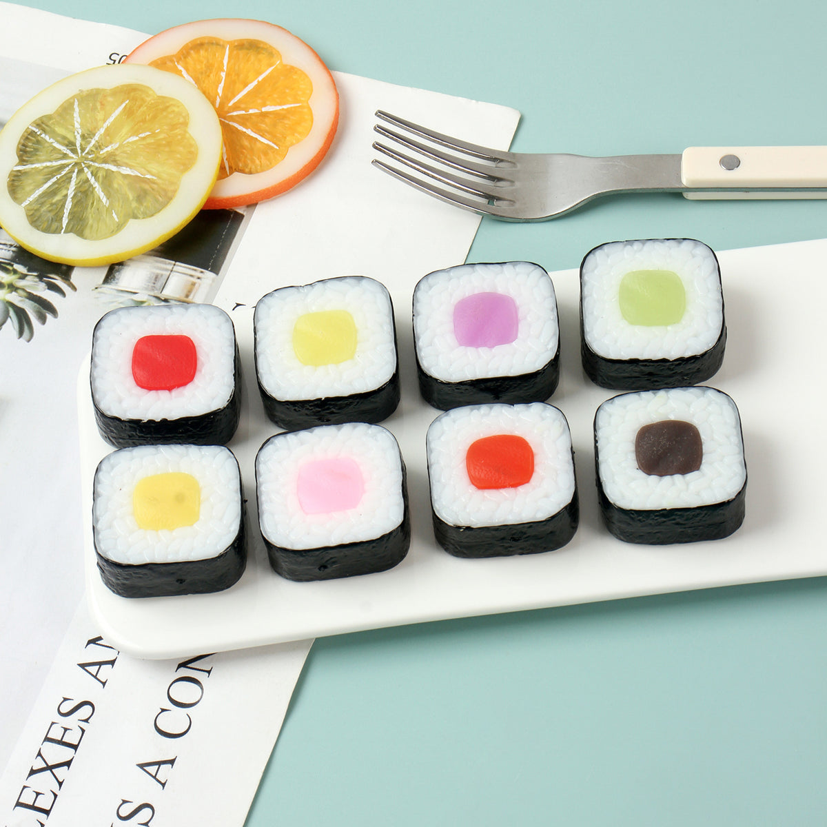 Realistic Japanese Sushi Rice Ball Keychain / Ornament Toy