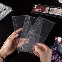 A6 Narrow 1/2-Pocket Photo Album Pages for 3-inch Cards, Vertical PP Sleeves, Double-Layer Storage
