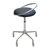 Salon Stylist Stool with Backrest, Swivel, Adjustable Height, and Smooth-Gliding Wheels