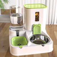 Automatic Pet Feeder and Water Dispenser for Cats and Dogs, 2-in-1 Food and Water Bowl Set