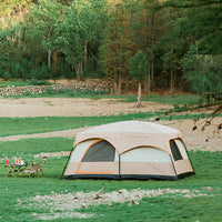 Chanodug Outdoor Large Space Multi-Person Thickened Camping Tent Rainproof Sunscreen Ventilated Two-Room One-Hall Four-Season Tent