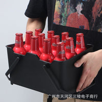 Extra Thick Rectangular Plastic Ice Bucket KTV Bar Beer Wine Cooler with Handle
