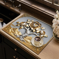 3D Embossed Diatomaceous Earth Absorbent Mat for Kitchen & Coffee Machine
