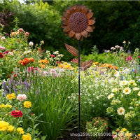 Rustic Sunflower Garden Stake Metal Art Decoration