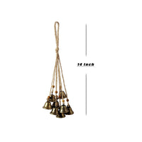 Woven Rattan Hoop Wind Chime with Bells and Beads for Garden and Home Decor