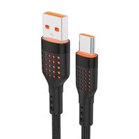 66W Fast Charging Braided Data Cable for Type-C, iPhone, and Micro USB Devices