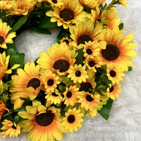 Sunflower Wildflower Spring Wreath for Front Door Decor