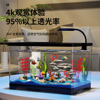 Desktop Glass Fish Tank with Lid for Home and Office