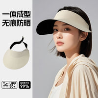 Women's Summer Seamless Empty Top Sun Protection Visor UV Protection Foldable Wide Brim Sun Hat