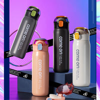 Foquan Wodi Portable Insulated Water Bottle with Pop-up Lid for Students and Outdoor Sports