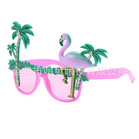 Hawaiian Beach Tropical Flamingo Party Glasses