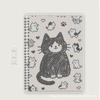 Cute Cat Soft Cover A5/B5/A4 Notebook with Coil/Staple Binding, Lined Pages for School/Office