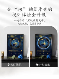 Rotating Record Player Bluetooth Speaker with Ambient Light, Touch Control, High-Fidelity Sound, TF Card Support