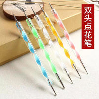 Dual-Ended Nail Art Dotting Pen Set for Rhinestones and Designs - 5 Pieces