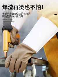 Welding Heat Resistant Cowhide Work Gloves for Protection and Durability