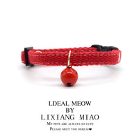 Pet Collar with Bell, Lightweight Fabric, Adjustable for Cats and Small Dogs