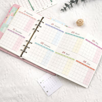 Undated A5/A6 Foldable Yearly Planner Inserts for Ring Binders