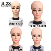 Mannequin Head for Wig Display and Hairdressing Practice, Soft Rubber Bald Head for Makeup and Beauty Training