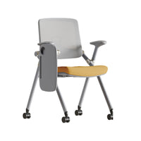 Modern Multimedia Classroom Folding Training Chair with Integrated Desk and Wheels