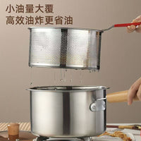 Stainless Steel Deep Fryer Pot with Lid and Fry Basket, Small Milk Pot for Baby Food, Multifunctional Kitchen Frying Pot