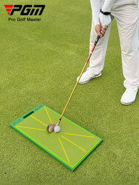 PGM Golf Hitting Mat with Sequin Trajectory Display - Portable Practice Pad for Swing Analysis
