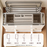 Multifunctional Kitchen Knife Holder with Chopping Board Rack and Utensil Caddy