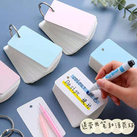 Blank Word Cards with Loose-Leaf Ring for English Vocabulary Learning