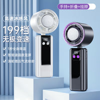 Portable Semiconductor Cooling Handheld Fan with Ice Compress Function, Foldable USB Mini Fan for Outdoor Use