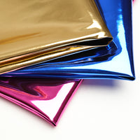 Metallic High-Gloss Mirror PU Leather Fabric for Apparel, Bags, and Upholstery
