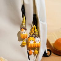 Leopard Cat Magnetic Buckle Backpack Charm Car Resin Hanging Ornament